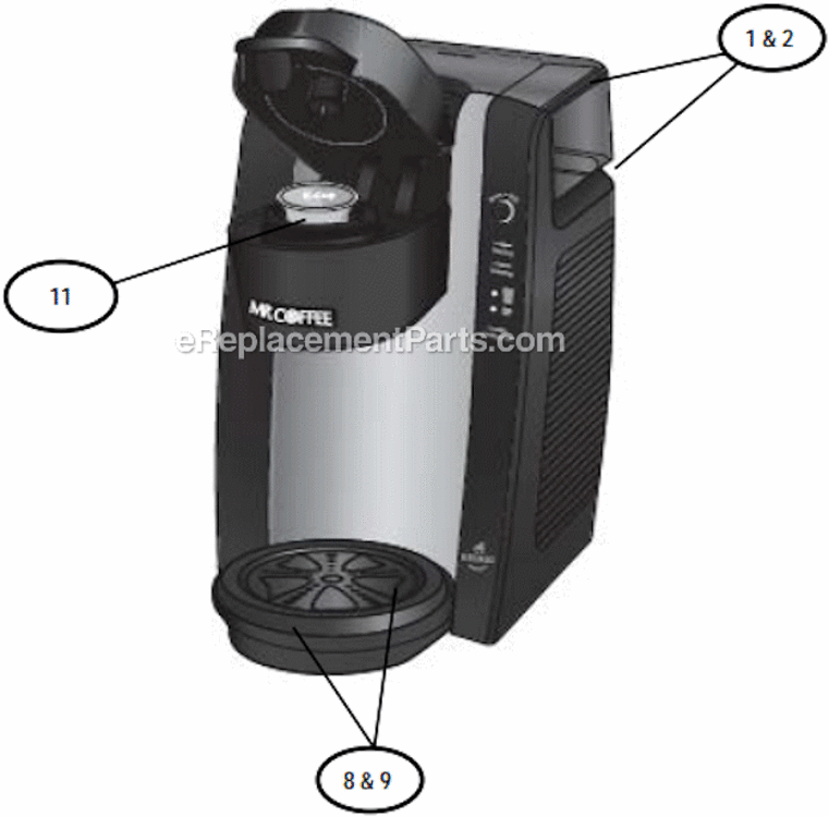 Page A Diagram and Parts List for BVMC-KG55  Mr Coffee Coffee Maker